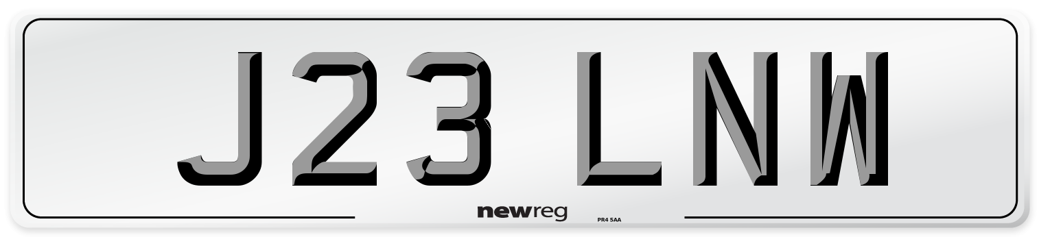 J23 LNW Number Plate from New Reg